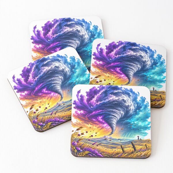 Item preview, Colorful Tornado Storm Chaser Dramatic Twister Sunset Weather Fantasy Art designed and sold by inkoutninja.