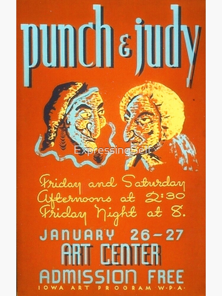 "Iowa Art Classic Punch and Judy" Poster by ExpressingSelf Redbubble
