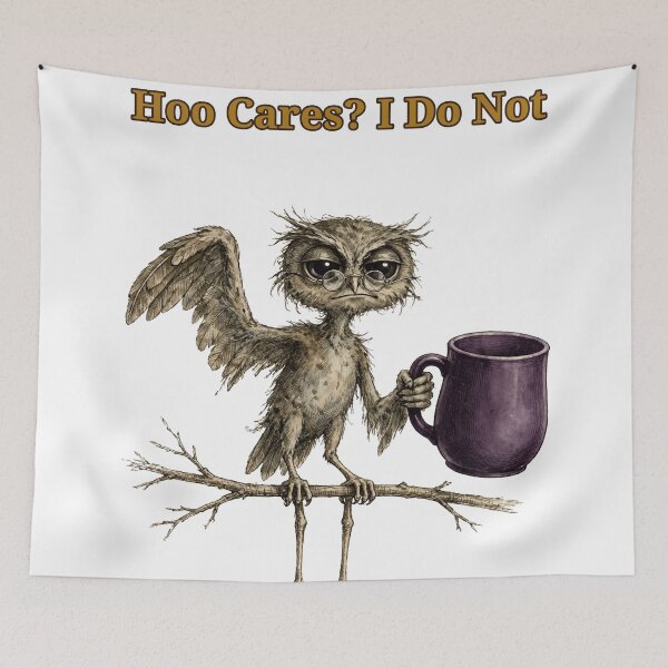 Item preview, Funny Owl Hoo Cares Mug designed and sold by Faelottie.