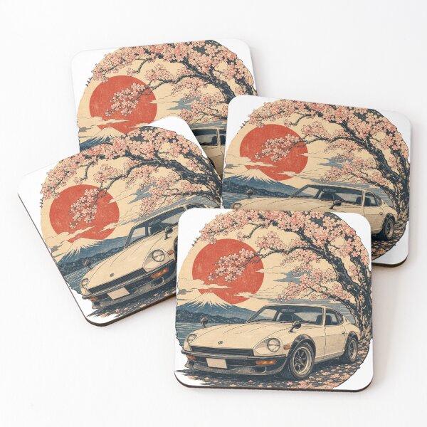 Item preview, Japanese Retro Sports Car Sakura Mount Fuji Ukiyo-e Classic JDM designed and sold by vekotpu.