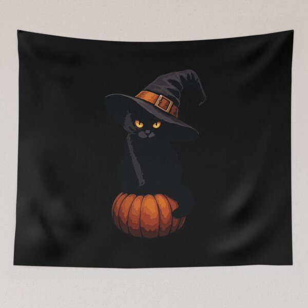 Item preview, Midnight Familiar – Black Cat Witch Halloween Illustration designed and sold by ByGio.