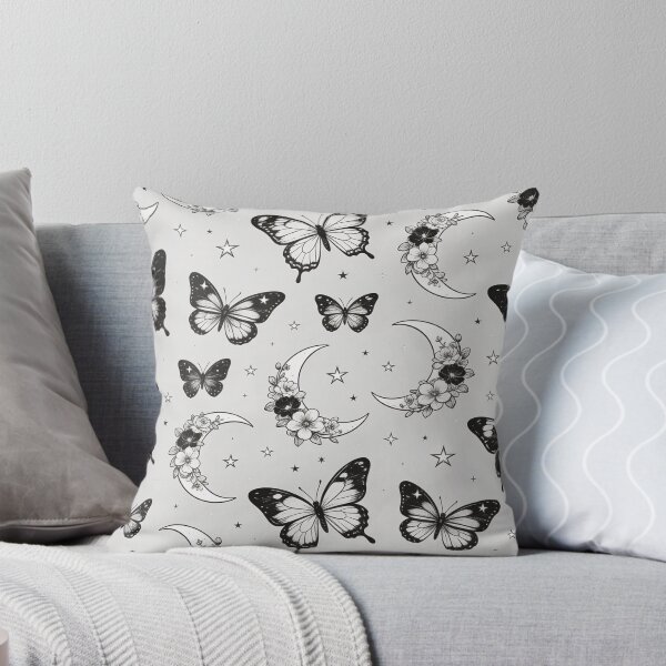 Item preview, Black and White Butterfly, Floral Moon & Stars designed and sold by FestivityFinds.