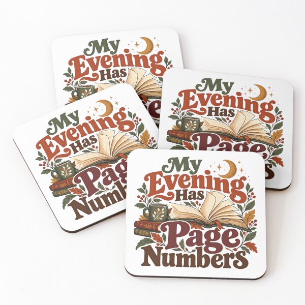 Item preview, My Evening Has Page Numbers Book Lover Reader Bibliophile designed and sold by JonesFlora2025.