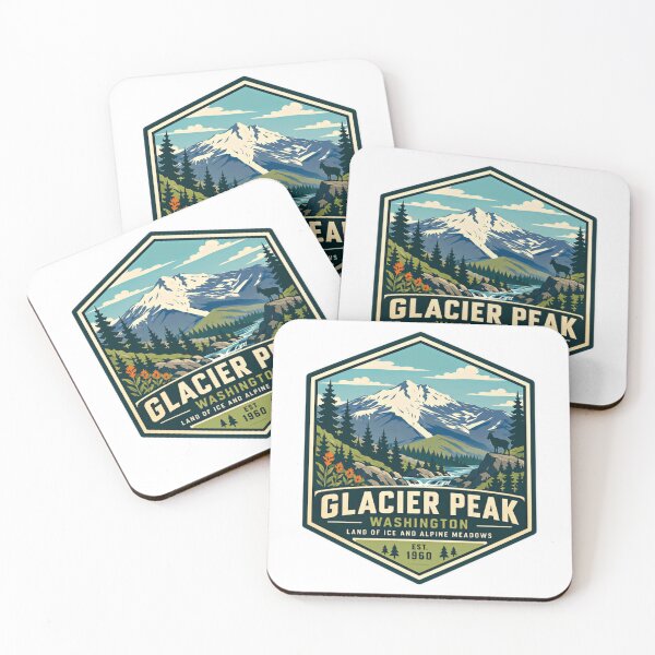 Item preview, Glacier Peak Washington Land Of Ice And Alpine Meadows Est 1960 Mountain Hiking Outdoors Traveler designed and sold by Simsimah26Parks.