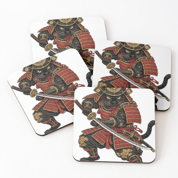 Item preview, Samurai Cat Black Cat Japanese Warrior Katana Armor Ukiyo-e    designed and sold by vekotpu.