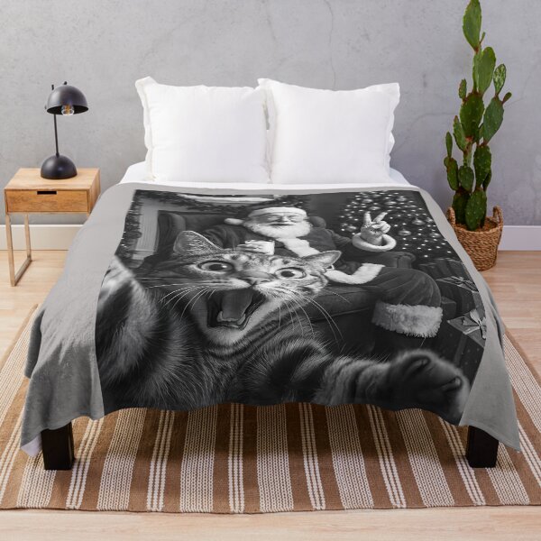 Item preview, Merry X-Mas Cat Selfie Santa Claus Holiday designed and sold by GreggRoss.