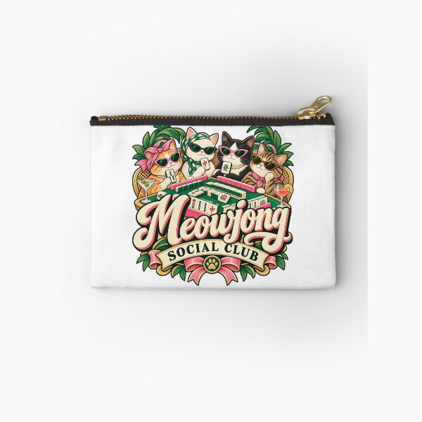 Item preview, Meowjong Social Club Cat Mahjong Lover designed and sold by freshartdesigns.