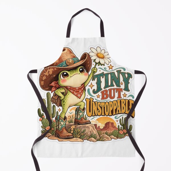 Item preview, Tiny But Unstoppable Cute Cowboy Frog Western Sticker designed and sold by CoquetteLunaCo.