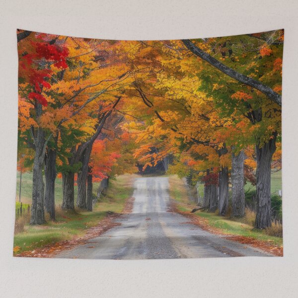 Item preview, Fall Colorful Tunnel of Trees Surrounding Country Road designed and sold by DEC02.