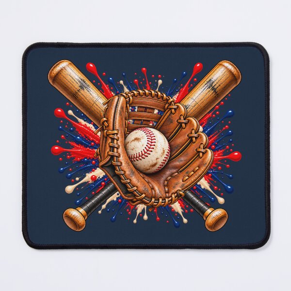 Item preview, Vintage Baseball Gear – Retro Glove and Crossed Bats designed and sold by HO•Designs.