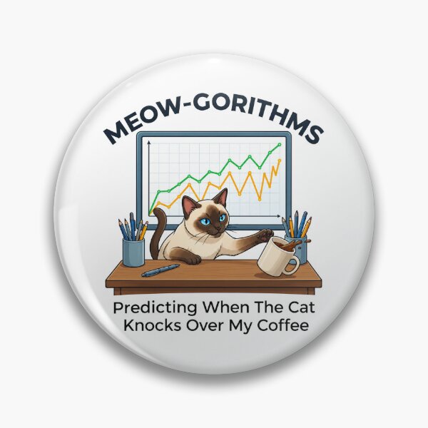 Item preview, Meow-gorithms Predicting When The Cat Knocks Over My Coffee Funny Data Science Cat designed and sold by spreadsheetcafe.