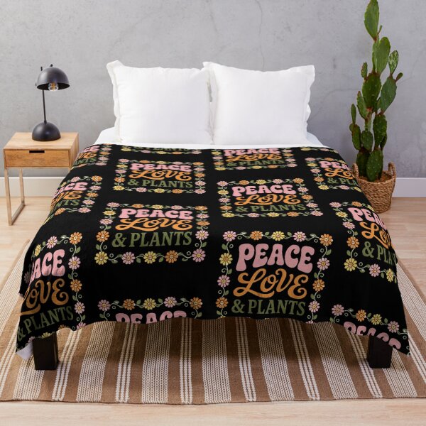 Item preview, Peace Love and Plants Retro Floral Border Groovy designed and sold by FestivityFinds.