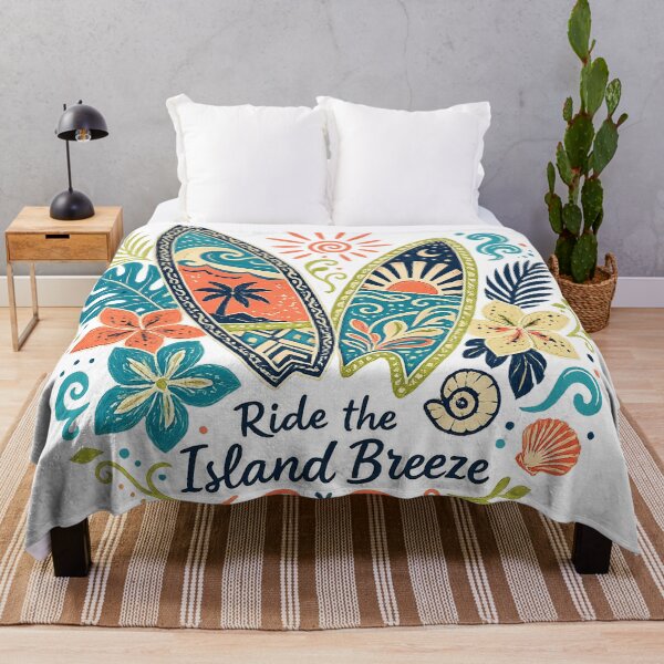 Item preview, Tropical Surfboards Beach Summer Coastal Ride the Island Breeze Quote Art designed and sold by inkoutninja.