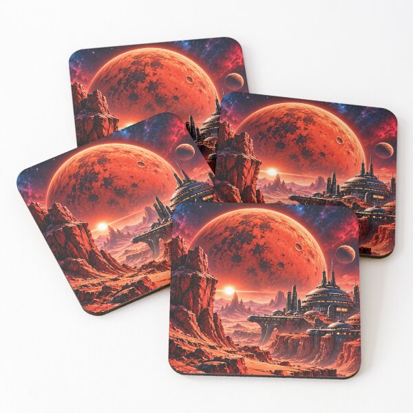 Item preview, Red Planet and a futuristic city with space vista in the background. designed and sold by Moviebuff91.