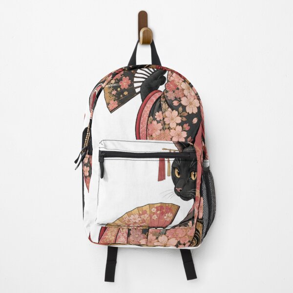 Item preview, Black Cat Geisha Looking Back Japanese Ukiyo-e Sakura Kimono designed and sold by vekotpu.