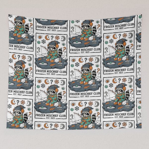 Item preview, Raccoon Ice Fishing designed and sold by PictoVibe.