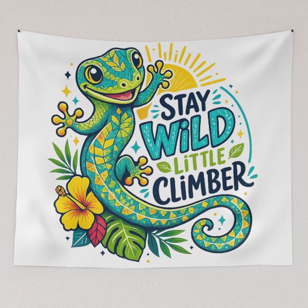 Item preview, Cute Gecko Tropical Lizard Reptile Lover Stay Wild Little Climber Art designed and sold by inkoutninja.
