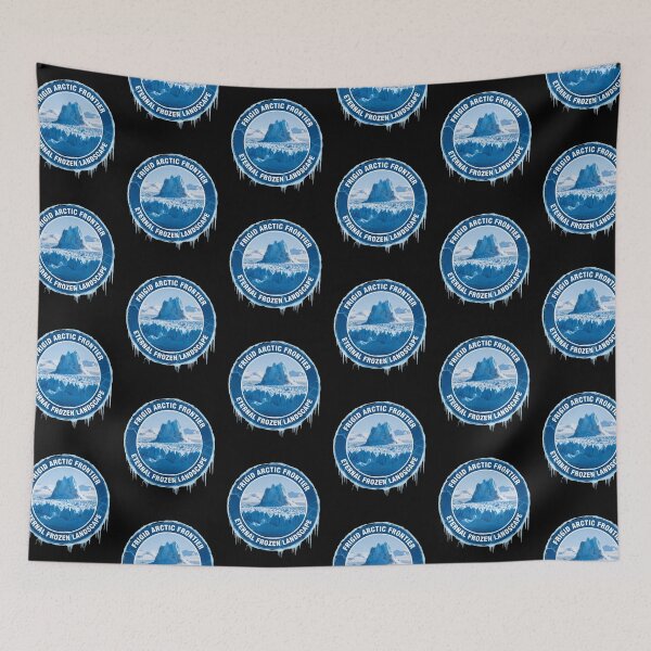 Item preview, Frigid Arctic Frontier Eternal Frozen Landscape Glacier Badge Sticker designed and sold by FestivityFinds.