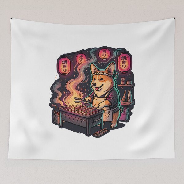 Item preview, Corgi Yakitori Night Market Street Food designed and sold by VYRON STUDIO.