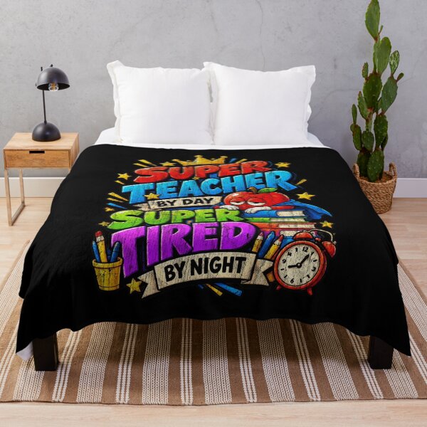 Item preview, Super Teacher By Day Super Tired By Night Funny Teacher Life designed and sold by saralovesart.