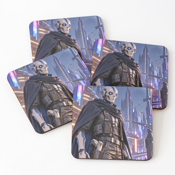 Item preview, Robot gunslinger bounty hunter in a future cyberpunk city designed and sold by Moviebuff91.