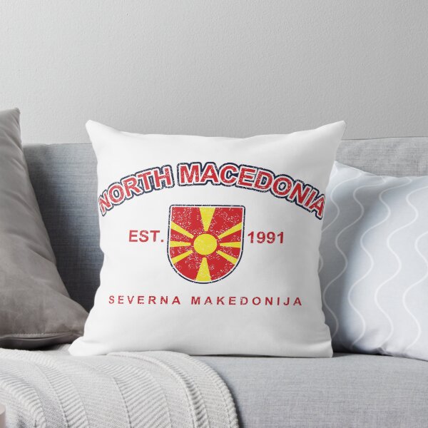 Item preview, Vintage North Macedonia Varsity Flag Shield – Retro Macedonian Pride designed and sold by youngVl.
