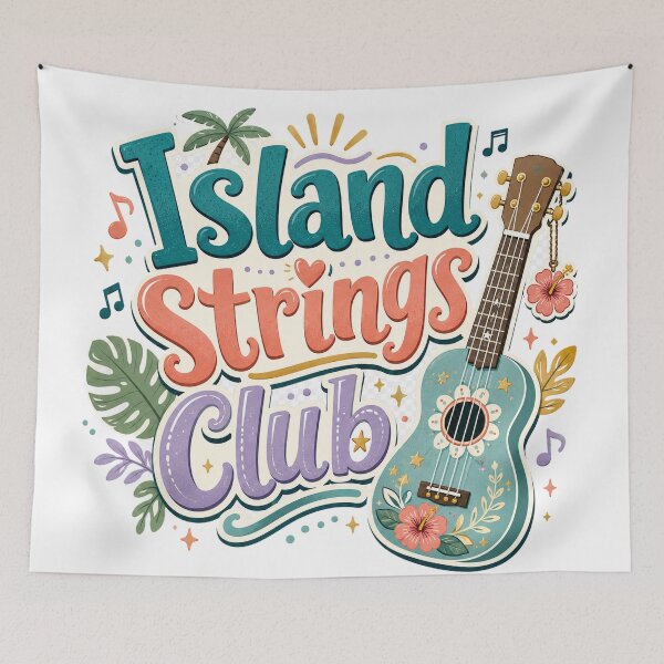 Item preview, Island Strings Club Tropical Ukulele Music Lover Beach Summer Art designed and sold by inkoutninja.