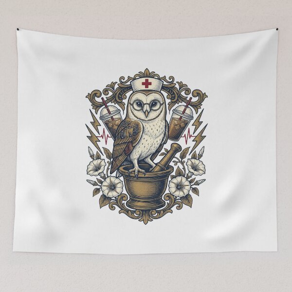 Item preview, Night Shift Owl Apothecary Healer Gothic designed and sold by VYRON STUDIO.