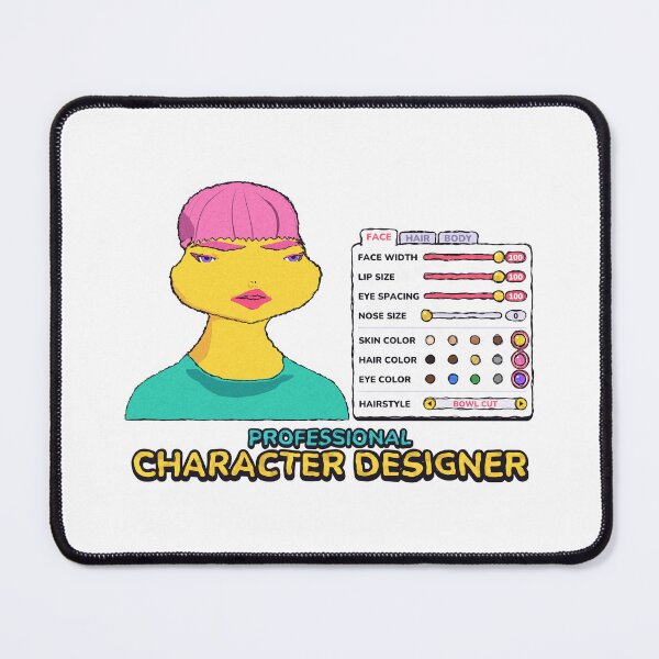 Item preview, RPG Humor Professional Character Designer, Pink Bowl Cut designed and sold by SaltySteve.