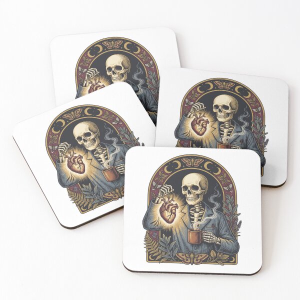 Item preview, Skeleton Doctor Coffee & Glowing Heart designed and sold by VYRON STUDIO.
