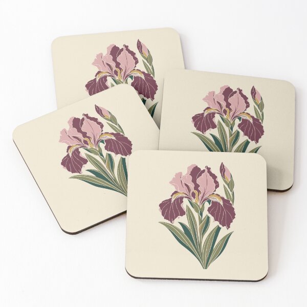 Item preview, Iris Linocut Art – Iris Flower Block Print Cushion and Wall Art designed and sold by In A Word | One-Word Tees & Gifts.