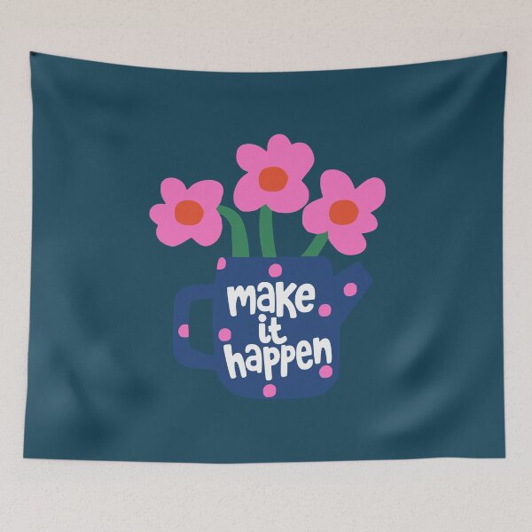Item preview, Make It Happen Floral Motivation Quote designed and sold by NosandEdgy.