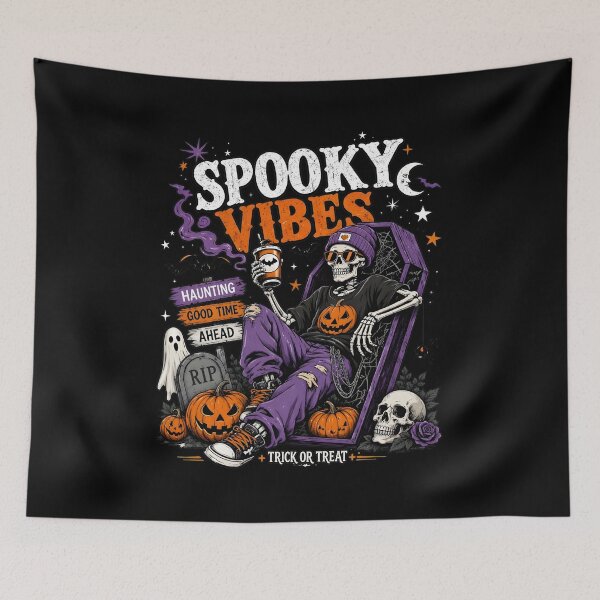Item preview, Spooky Vibes Skeleton Coffin Halloween Coffee designed and sold by Dmo3HarkoArt.