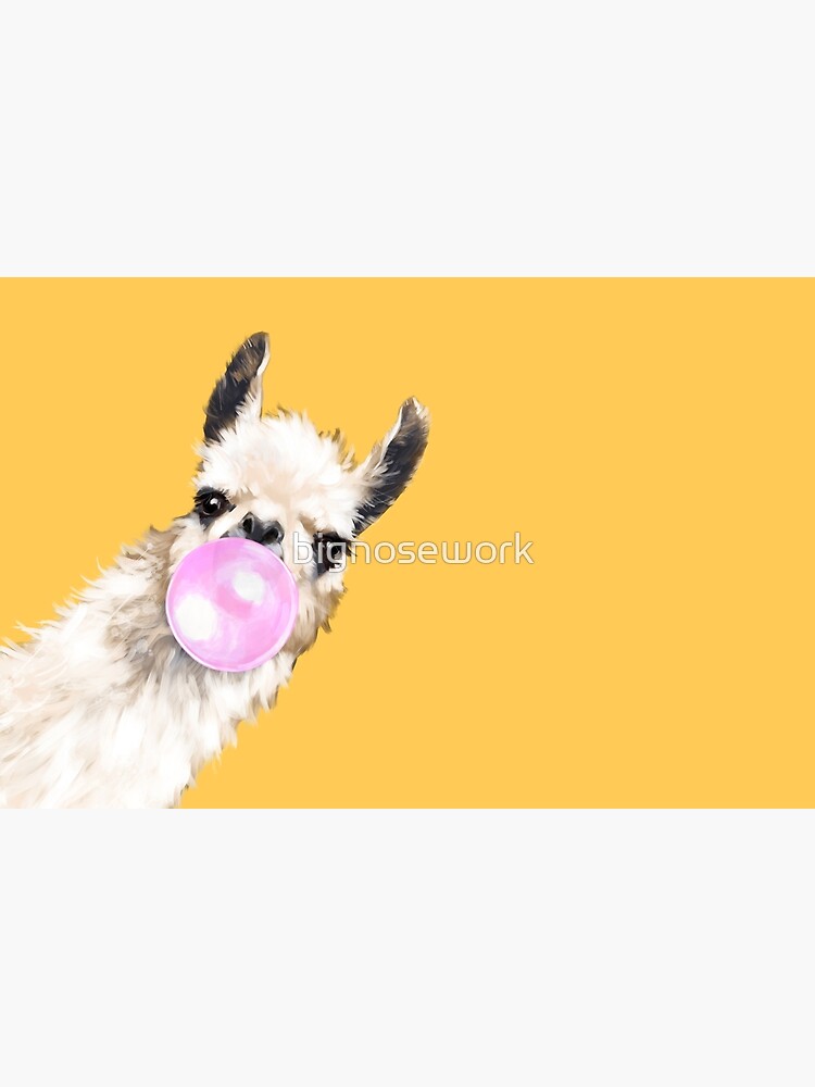 Discover Bubble Gum Sneaky Llama in Mustard Yellow Laptop Sleeve