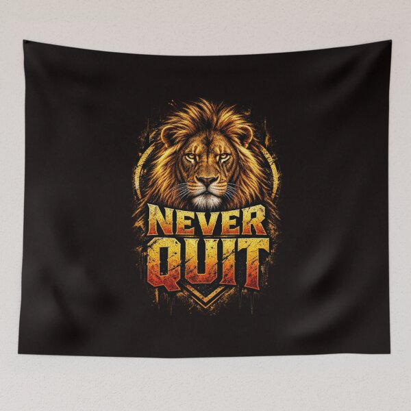 Item preview, Never Quit Fierce Lion Motivation Tee Graphic designed and sold by Ibrahimsaeed27.