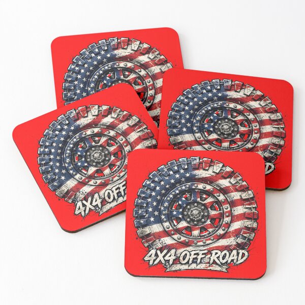 Item preview, 4X4 Off Road American Flag Tire designed and sold by PreeCha Art & Co..