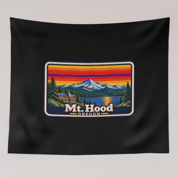 Item preview, Mt. Hood Oregon Scenic Stitch Embroidered Travel Patch designed and sold by Swanny's Custom T-shirt and Gift Designs.