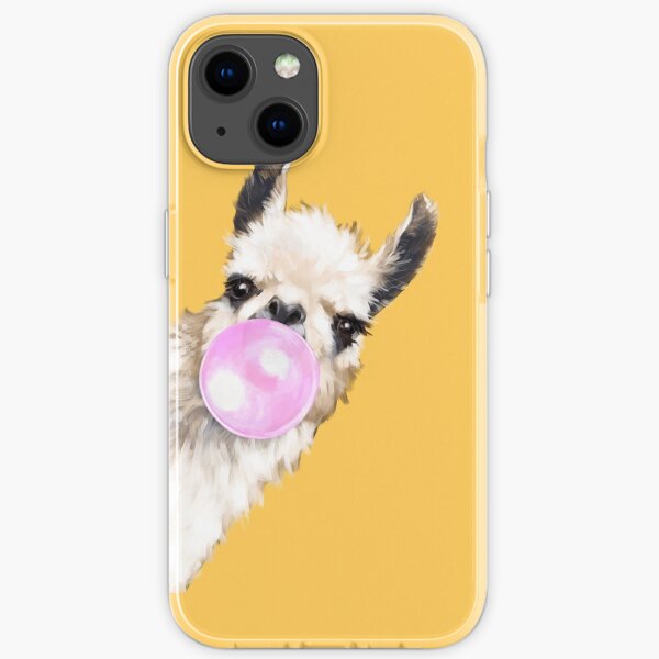 Bubble Gum Sneaky Llama in Senfgelb iPhone Flexible Hülle