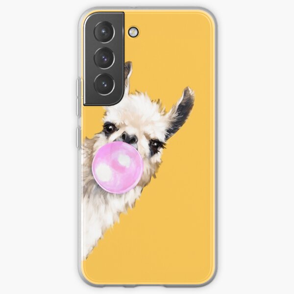 Bubble Gum Sneaky Llama in Mustard Yellow Samsung Galaxy Soft Case