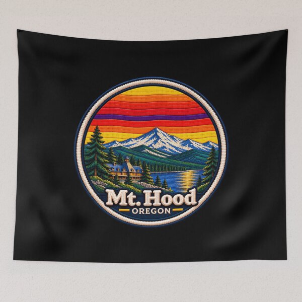 Item preview,  Mt. Hood Oregon Scenic Stitch Embroidered Travel Patch designed and sold by Swanny's Custom T-shirt and Gift Designs.