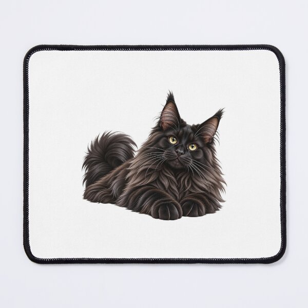 Item preview, a beautiful black Maine Coon cat on a white background designed and sold by GalynaLB.
