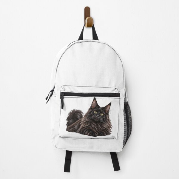 Item preview, a beautiful black Maine Coon cat on a white background designed and sold by GalynaLB.