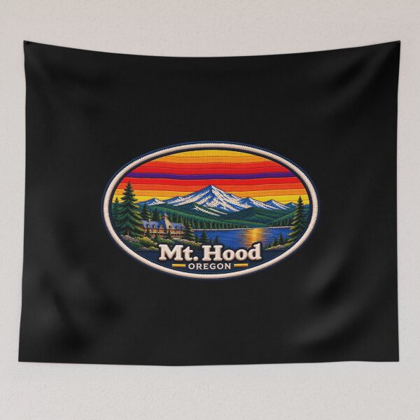 Item preview,  Mt. Hood Oregon Scenic Stitch Embroidered Travel Patch designed and sold by Swanny's Custom T-shirt and Gift Designs.