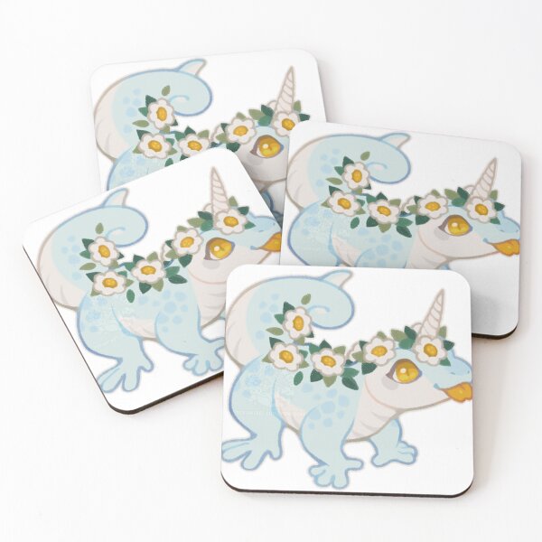 Item preview, Cute Kawaii Blue Floral Unicorn Dragon with Daisies designed and sold by SebastianRodri.