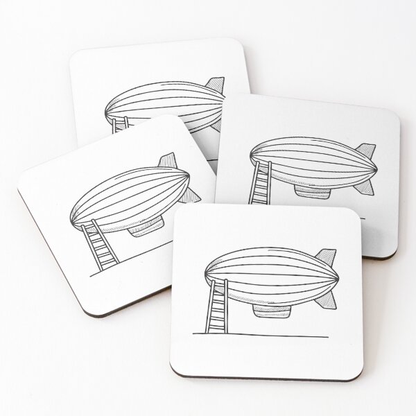 Item preview, A zeppelin beside a ladder propped against a platform designed and sold by rasagamastore.