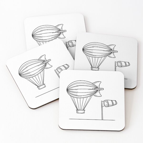 Item preview, A zeppelin beside a windsock blowing in the wind designed and sold by rasagamastore.