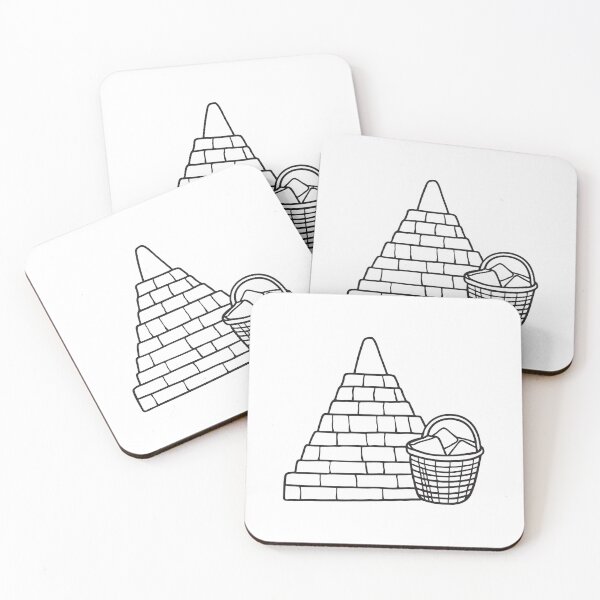 Item preview, A ziggurat near a basket filled with bricks designed and sold by rasagamastore.
