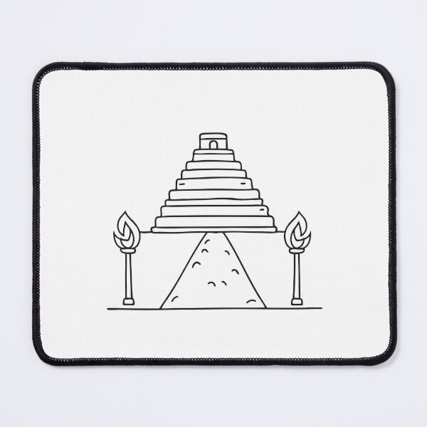 Item preview, A ziggurat beside a stone path lit with torches designed and sold by rasagamastore.