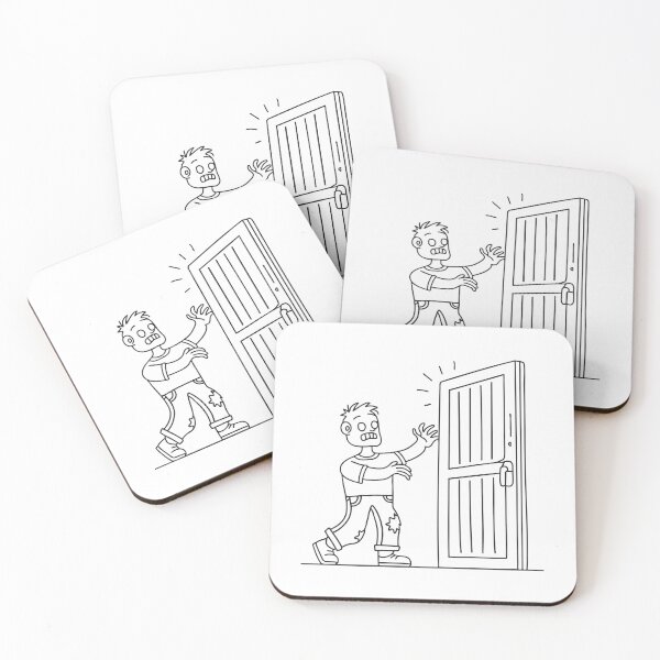 Item preview, A zombie reaching for a boarded-up door with clawed hands designed and sold by rasagamastore.