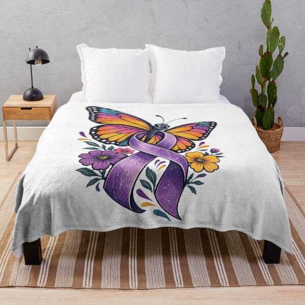Item preview, Butterfly Purple Awareness Ribbon designed and sold by HeleneKarlsen.